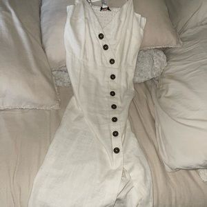 Linen cream-colored maxi dress